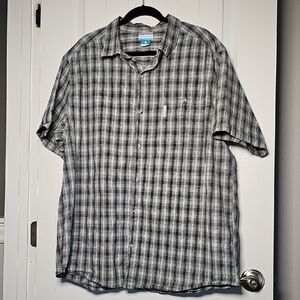 Columbia XXL Classic Black and Gray Plaid Button Down Shirt